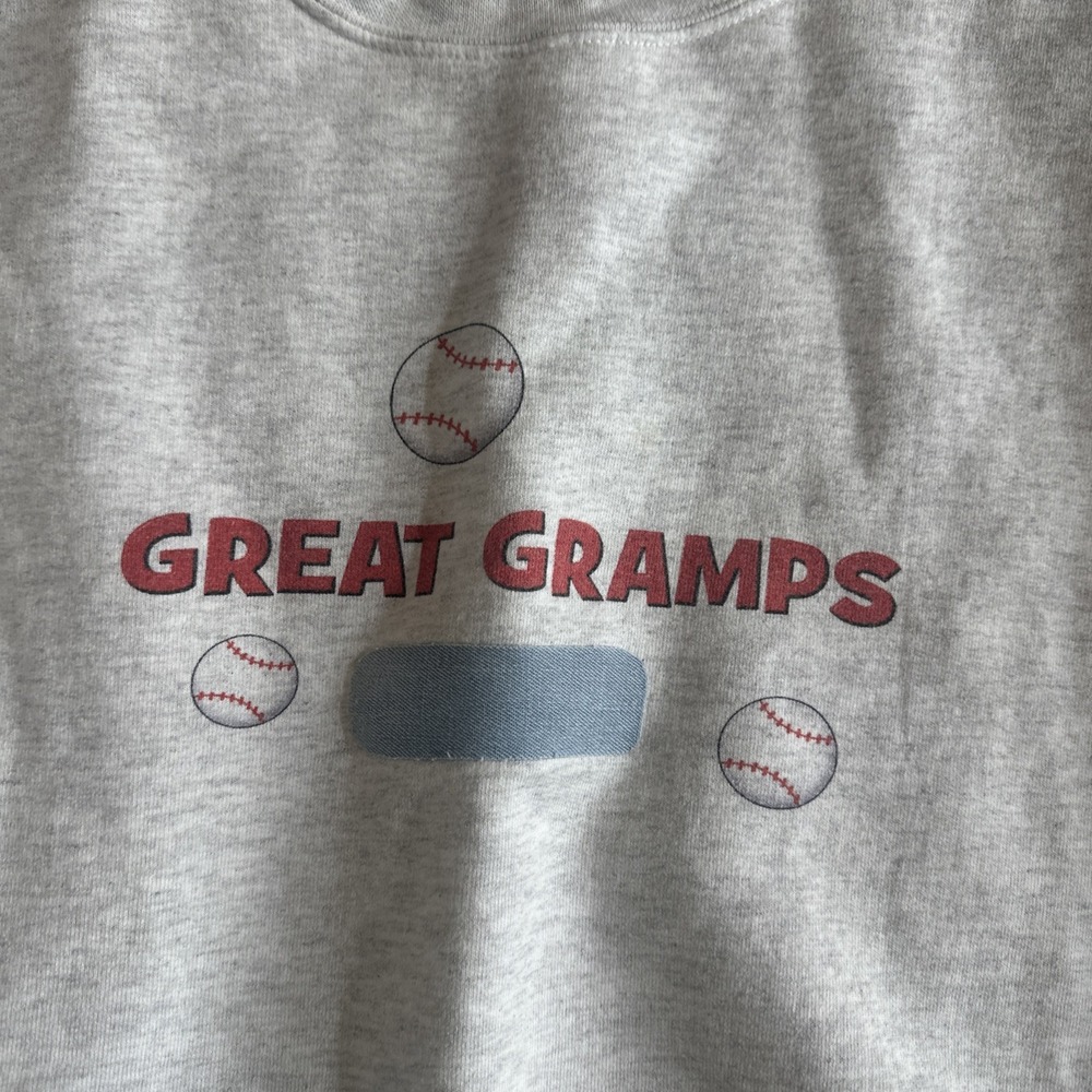 Vintage Great Gramps Sweatshirt‎ Baseball Graphic Pullover Gray Crewneck - Picture 2 of 7